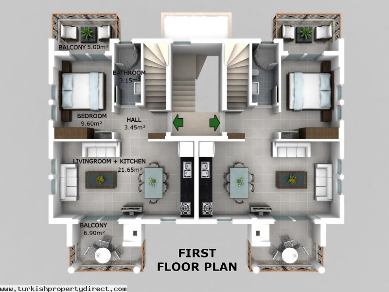 Hisar Apartments - Hisaronu - 1st Floor Duplex - Off Plan